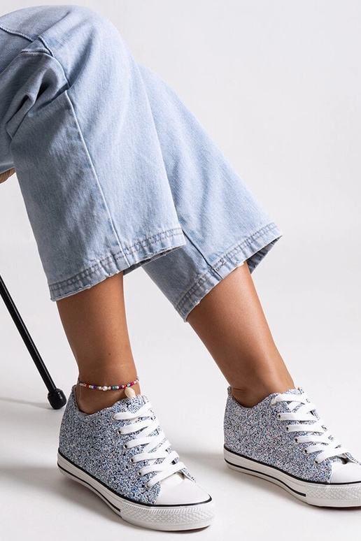 Blauwe glanzende hoge sneakers Jadwa