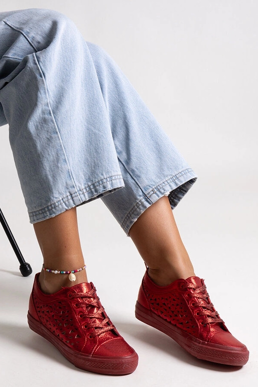 Røde gennembrudte Safune sneakers