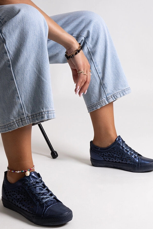 Marineblå gennembrudt Safune sneakers