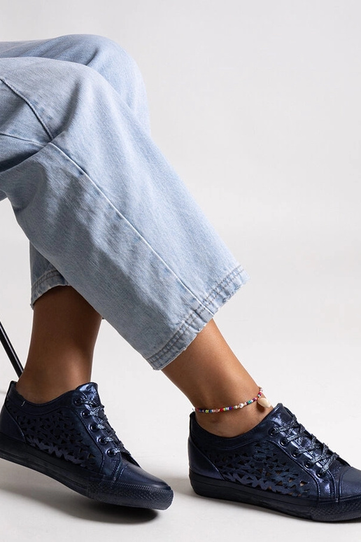 Marineblå gennembrudt Safune sneakers