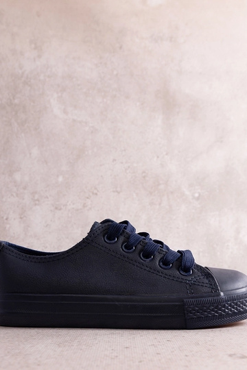Marineblaue Kinder-Sneaker aus Öko-Leder Azizana 2