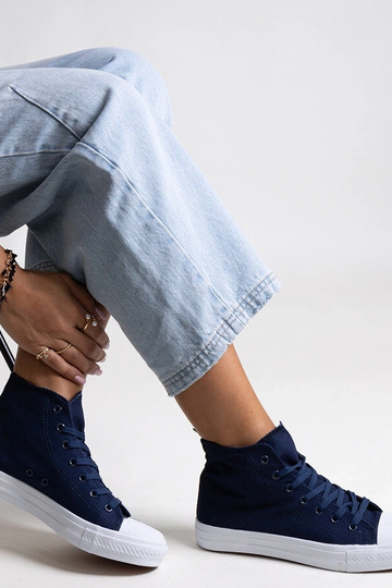 Ghanem marineblå high top sneakers 2