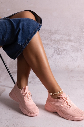 Madi Sneaker aus rosa Stoff 2