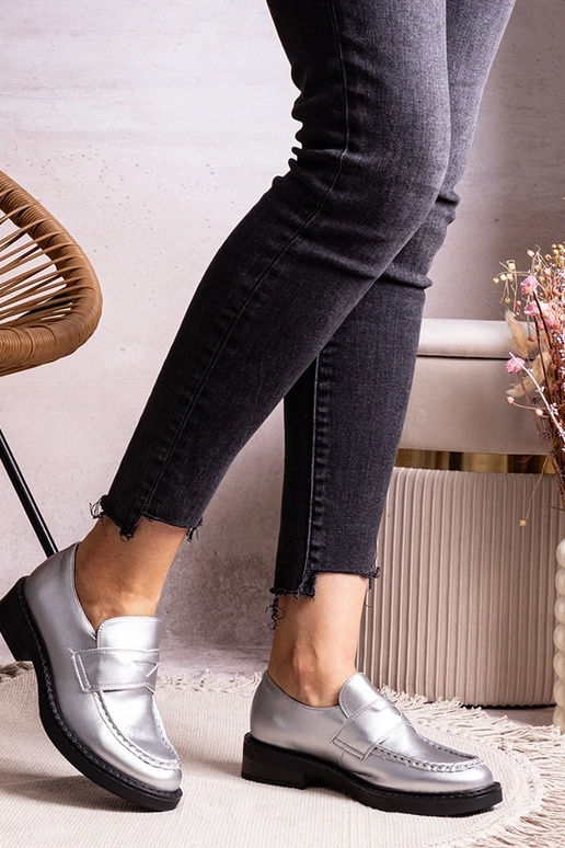 Silberne elegante Loafer Élodie