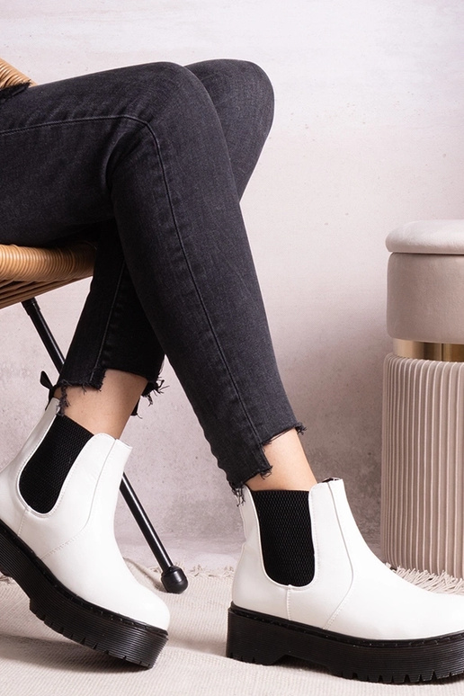 Bottines blanches à plateforme Lessaya