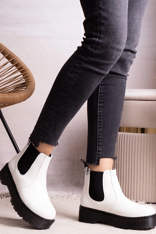Bottines blanches à plateforme Lessaya