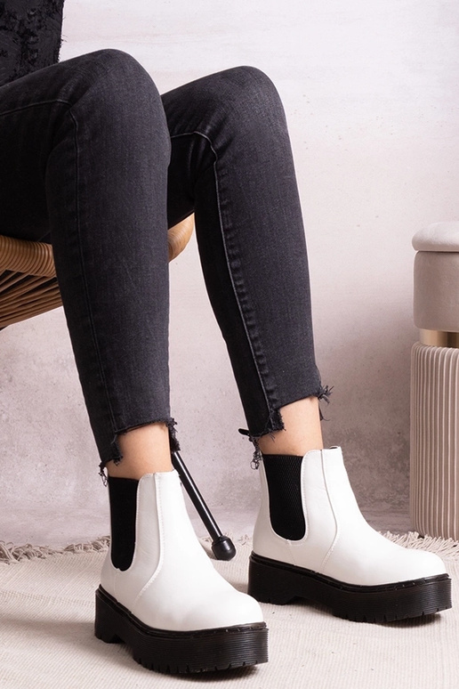 Bottines blanches à plateforme Lessaya