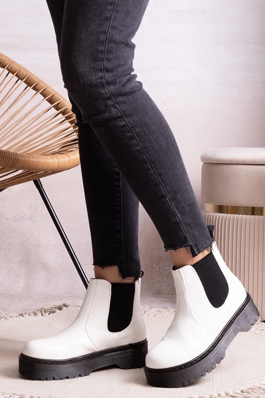 Bottines blanches à plateforme Lessaya