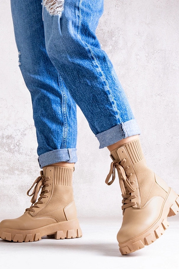 Beige Stiefeletten mit... 2