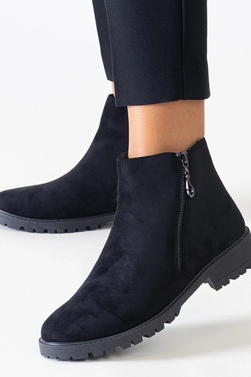 Bottes noires avec inserts métalliques en daim synthétique Branda 2
