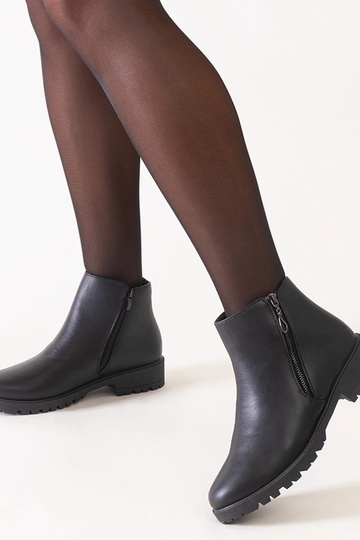 Schwarze Stiefel mit metallischen Einsätzen, Kunstleder, Branda 2