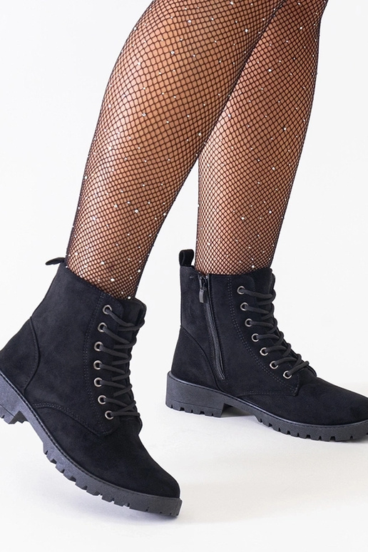 Bottes de travail noires en daim...