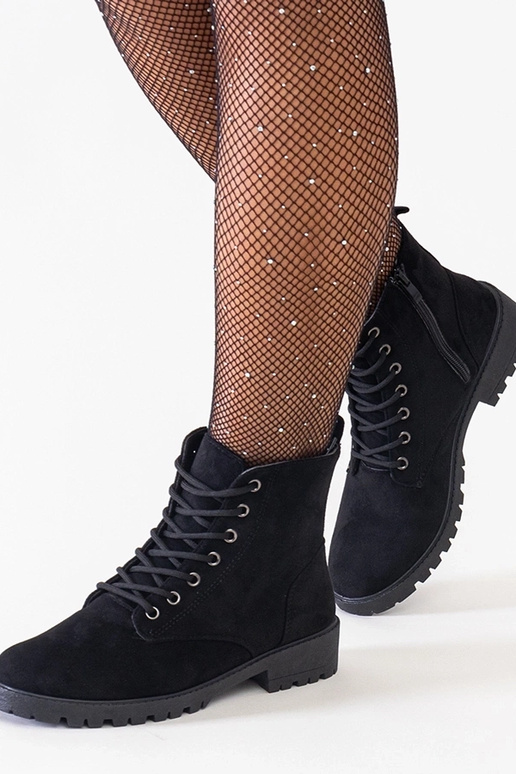 Bottes de travail noires en daim...