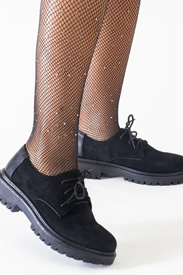 Zwarte casual veterschoenen van kunstsuède Kalila