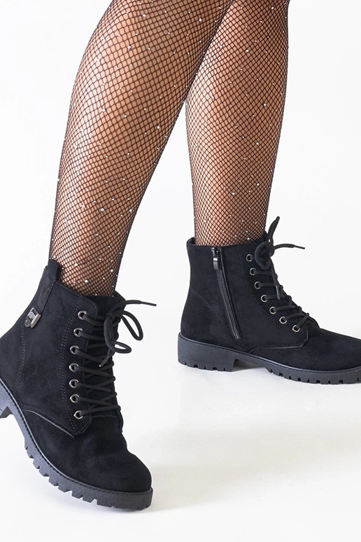 Bottes de travail noires en daim...