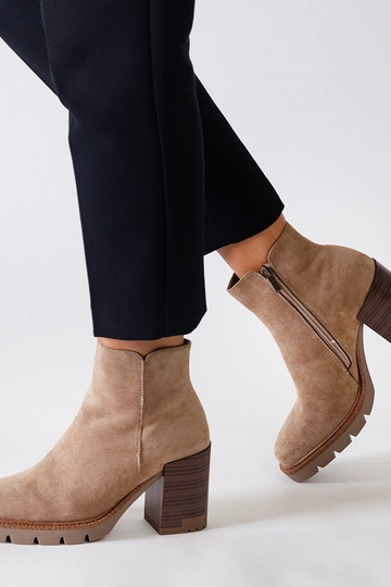 Beige hoge laarzen met... 2