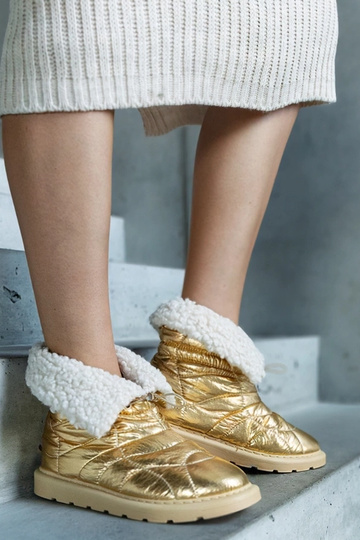 Gouden warme snowboots met...