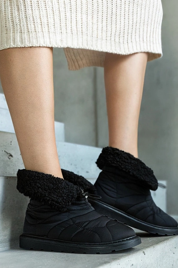 Bottes de neige isolées noires avec cordon de serrage Caellita 2