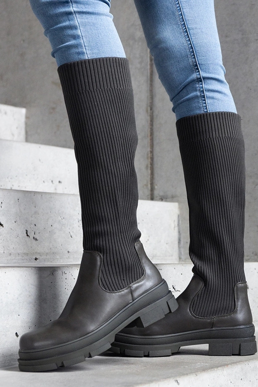 Grønne slip-on støvler med elastisk... Grønne slip-on støvler med elastisk...