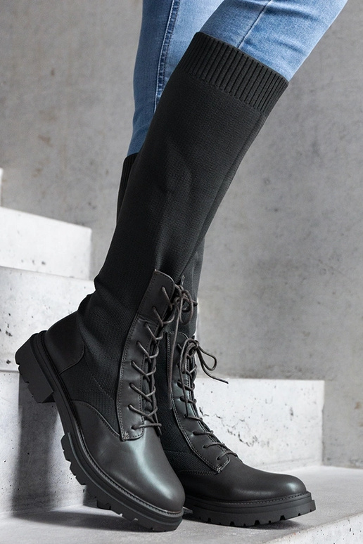 Bottines vertes à enfiler avec tige...