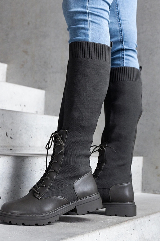 Bottines vertes à enfiler avec tige...