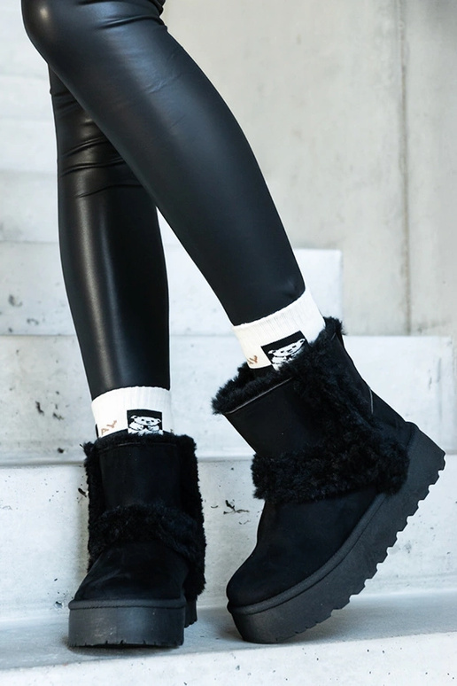 Sorte snestøvler i øko-ruskind på...