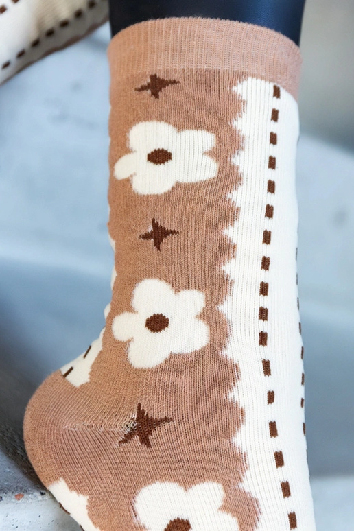 Schwarz-weiße warme Socken Sella