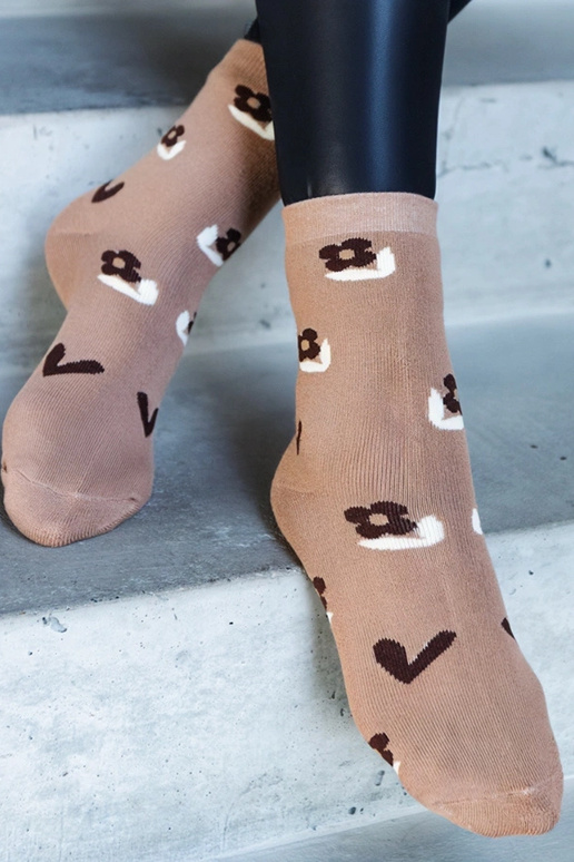 Schwarz-weiße warme Socken Sella