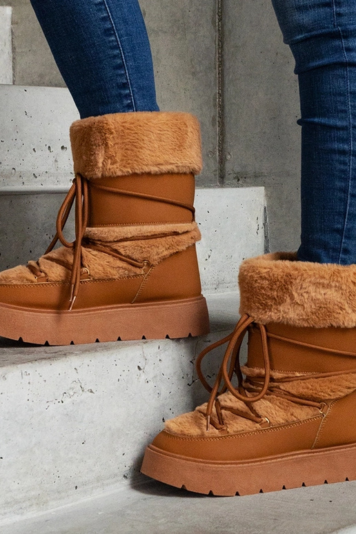 Braune isolierte Schneestiefel mit...