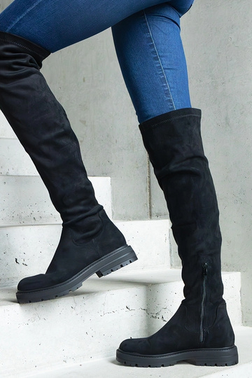 Sorte lange støvler med...