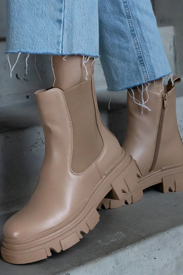 Beige warme botjes met rits... 2