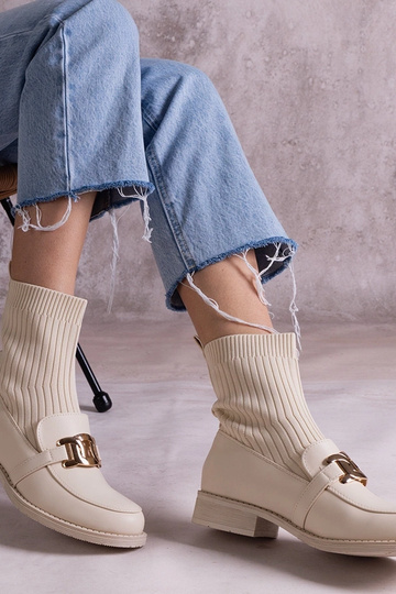 Beige Stiefeletten mit... 2