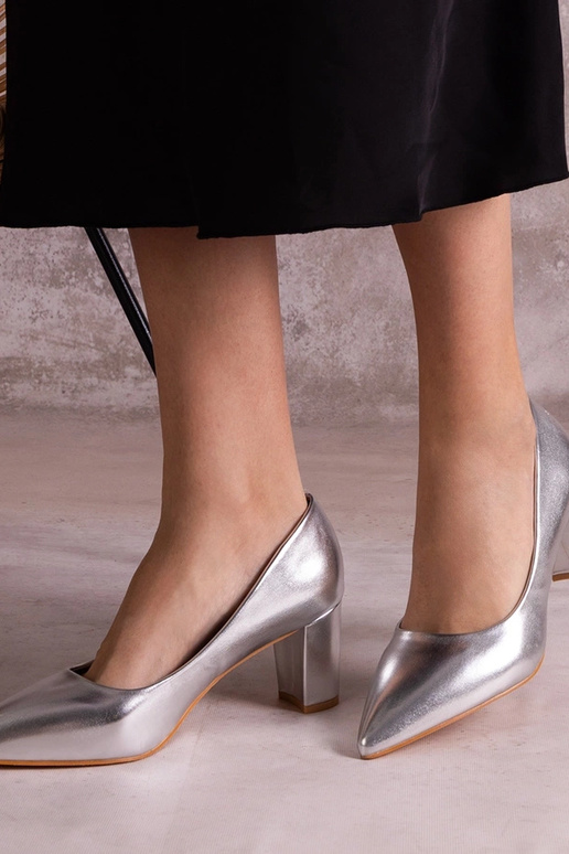 Sølv pumps med blokhæl Tunia Sølv pumps med blokhæl Tunia