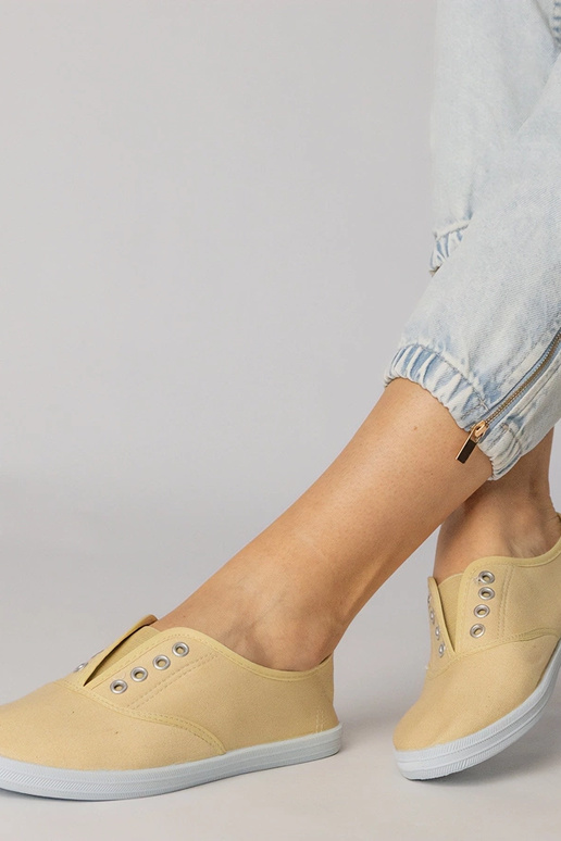 Grijze stoffen instapschoenen, „Vilma"