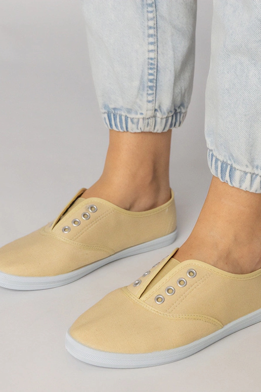 Grijze stoffen instapschoenen, „Vilma"