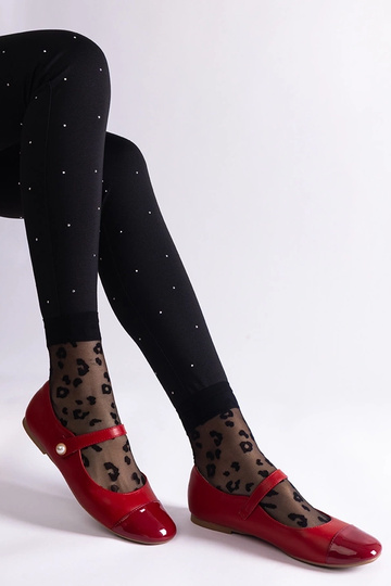 Rote Ballerinas aus Lackleder mit Klettverschluss Jaures 2