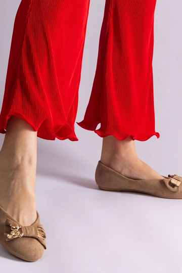 Ballerines marron ornées d'un noeud et d'une broche Esdras 2