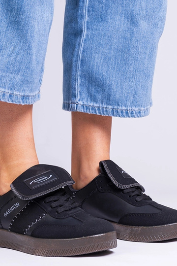 Schwarze Damen-Sneaker mit...