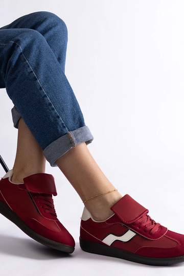 Rote niedrige Schnürsneakers Edelmira 2