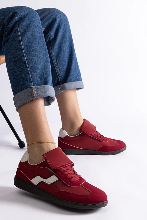 Rode lage vetersneakers Edelmira Rode lage vetersneakers Edelmira