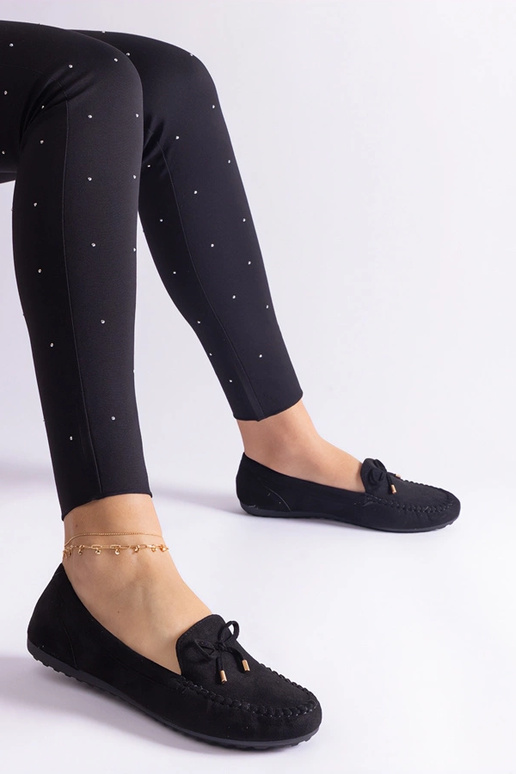 Mocassins en daim noir pour femme... Mocassins en daim noir pour femme...