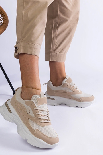 Beige Sneaker mit dickerer... 2