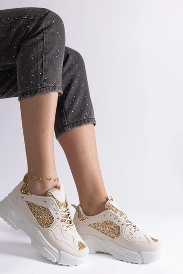 Baskets femme beiges avec... 2