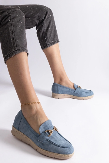 Chaussures pour femmes en daim synthétique couleur bleue Sandoval