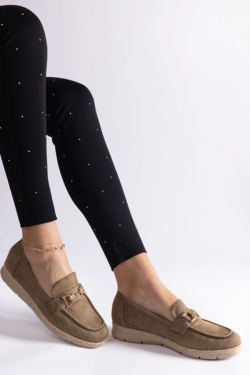 Mocassins verts pour femmes en suède...