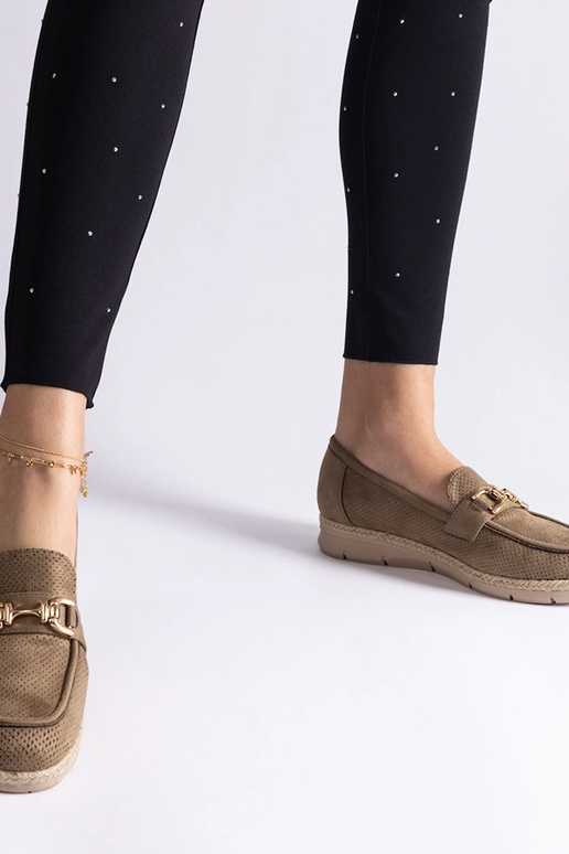 Mocassins verts pour femmes en suède...