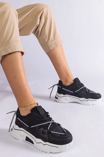 Schwarze Damen-Sneaker mit...