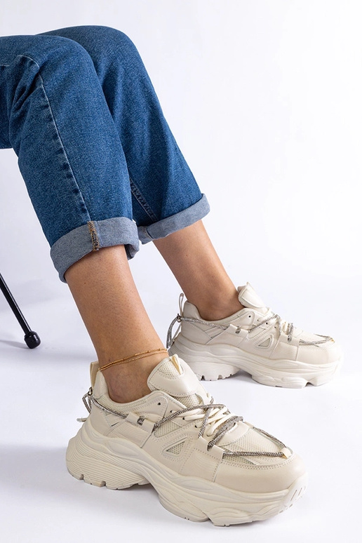 Beige Ivett sportssneakers til kvinder