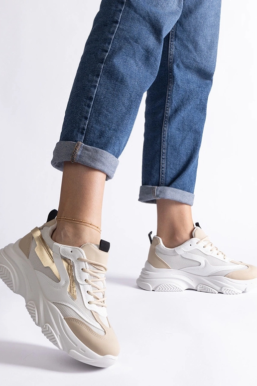 Beige og guld damesneakers Milenka Beige og guld damesneakers Milenka