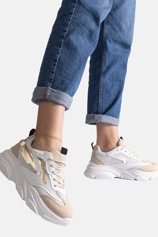 Beige og guld damesneakers Milenka Beige og guld damesneakers Milenka